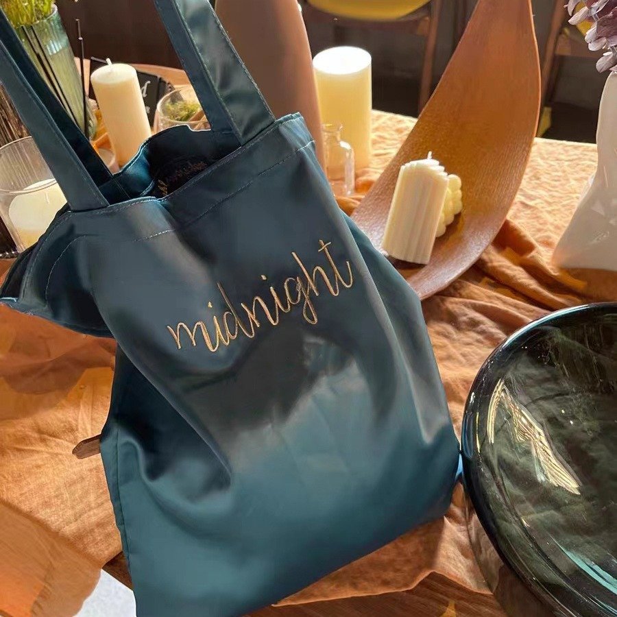 High quality clothing bag satin shopping bag lightweight women's tote bag
