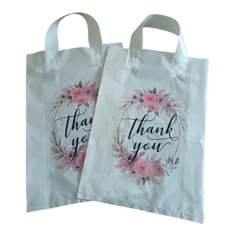 Custom Logo Print Carry Apparel Shoes Clothes Shopping Bag Plastic Garment Clothing Shop Shopping Tote Plastic Bag With Handle