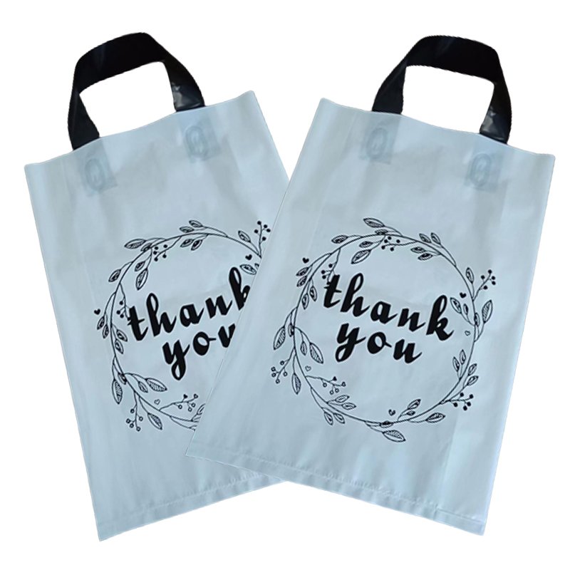 Custom Logo Print Carry Apparel Shoes Clothes Shopping Bag Plastic Garment Clothing Shop Shopping Tote Plastic Bag With Handle