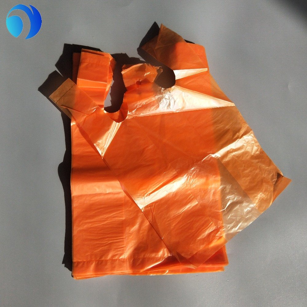 HDPE Large Plastic T-shirt Bags Color Printing Customization with Handles Clear Grocery Bags Factory Price