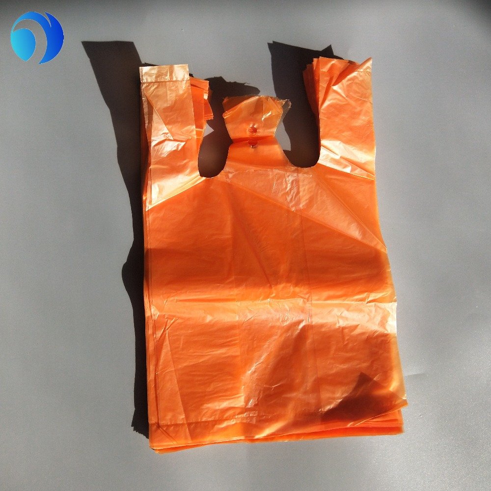 HDPE Large Plastic T-shirt Bags Color Printing Customization with Handles Clear Grocery Bags Factory Price