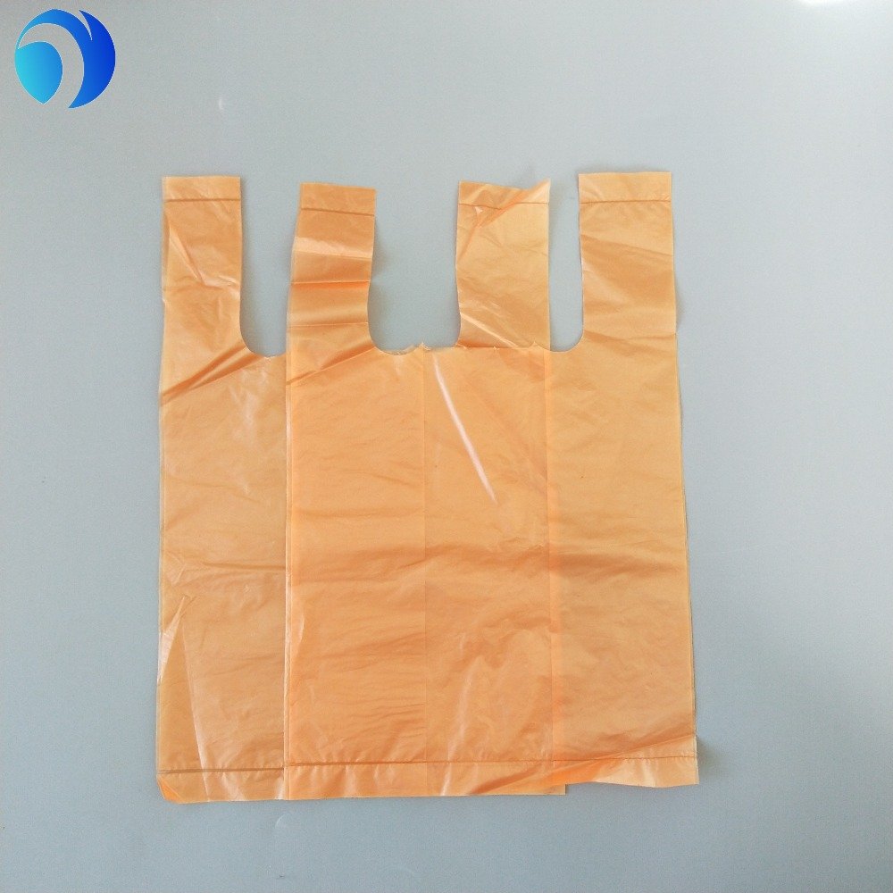 HDPE Large Plastic T-shirt Bags Color Printing Customization with Handles Clear Grocery Bags Factory Price