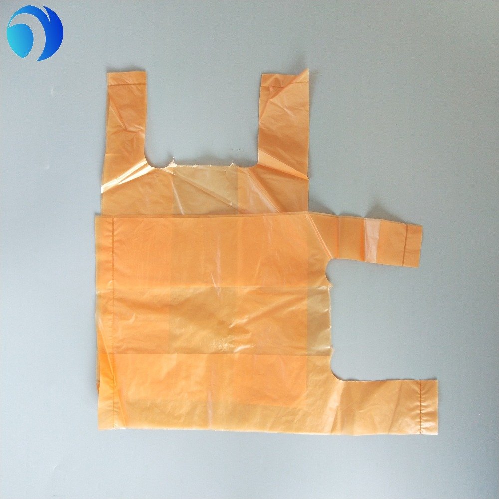 HDPE Large Plastic T-shirt Bags Color Printing Customization with Handles Clear Grocery Bags Factory Price
