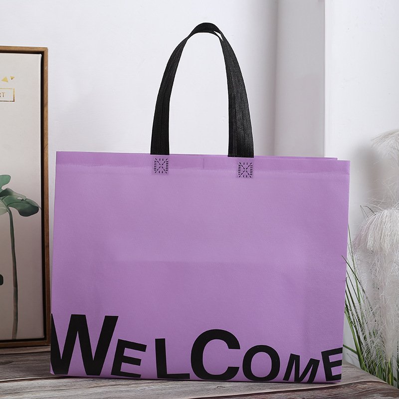 Custom Logo Printed Eco-Friendly Reusable Nonwoven Fabric Shopping Bag Recyclable Handle Men's Clothing Shoes Handbag Packaging