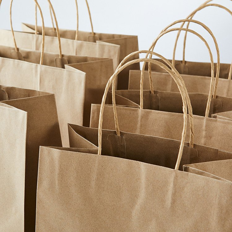 Hot Sale Luxury Eco-Friendly White Black Kraft Paper Gift Shopping Bag with Handles for Logo Printing and Packaging Use