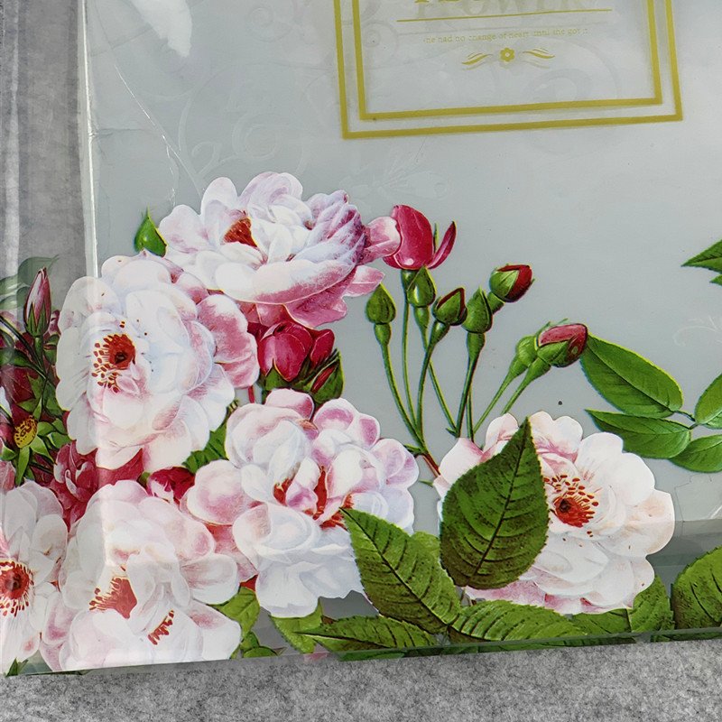 Chen Han Factory Wholesale Transparent Peony Flower Cosmetics Plastic Tote Bag Thickened Shopping Bag Clothing Store Packaging
