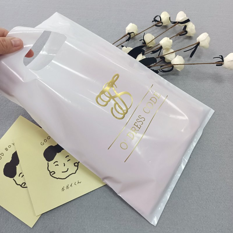 Custom Design Logo Die Cut Handle Bags, plastic bag