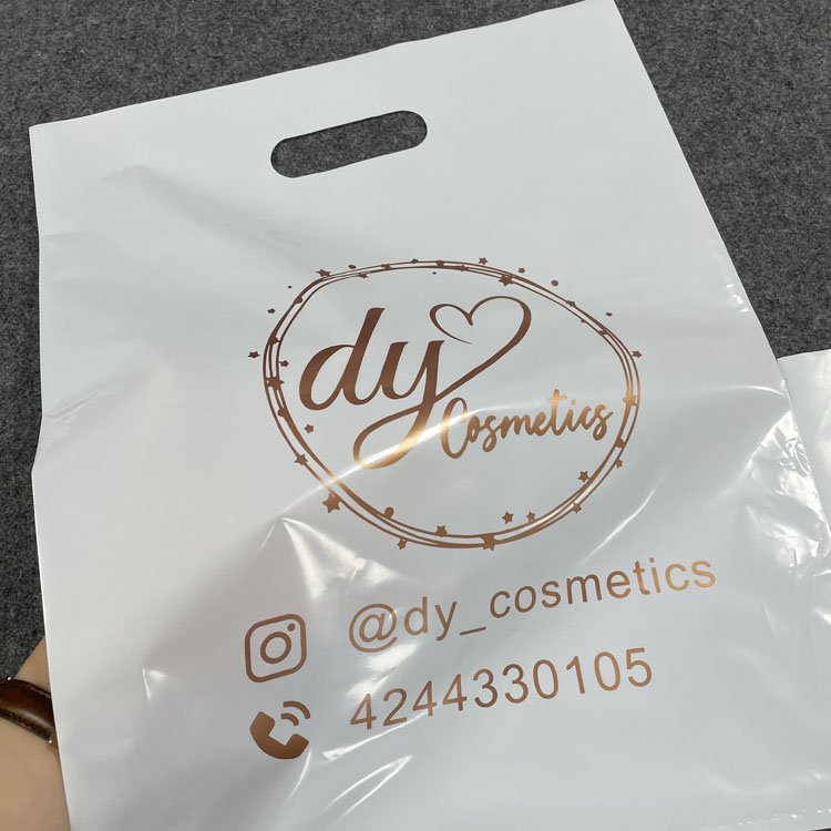 Custom Design Logo Die Cut Handle Bags, plastic bag