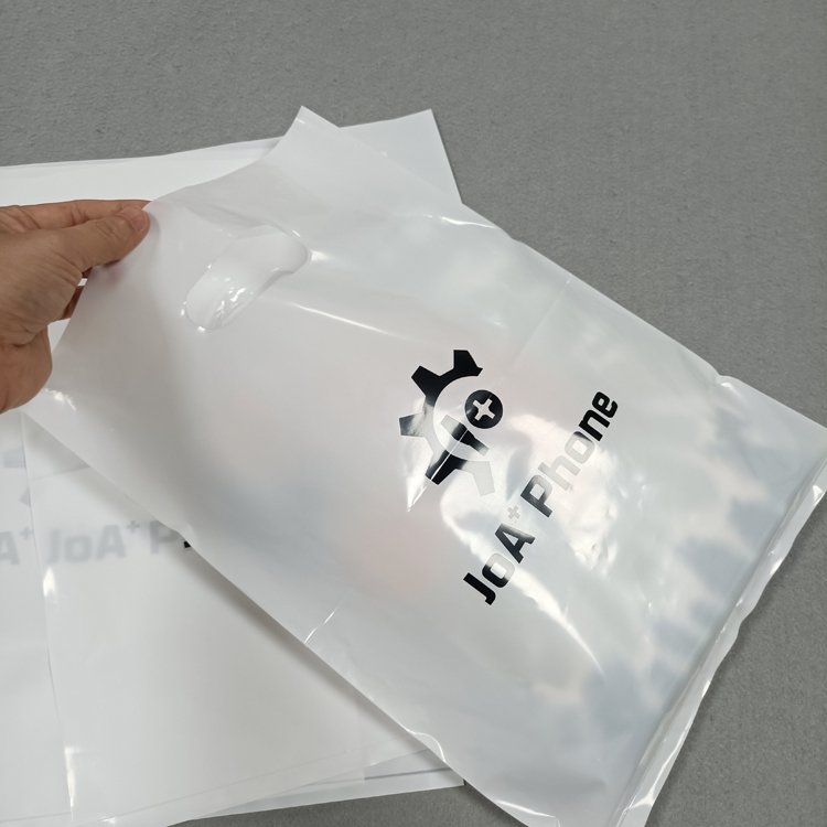 Custom Design Logo Die Cut Handle Bags, plastic bag