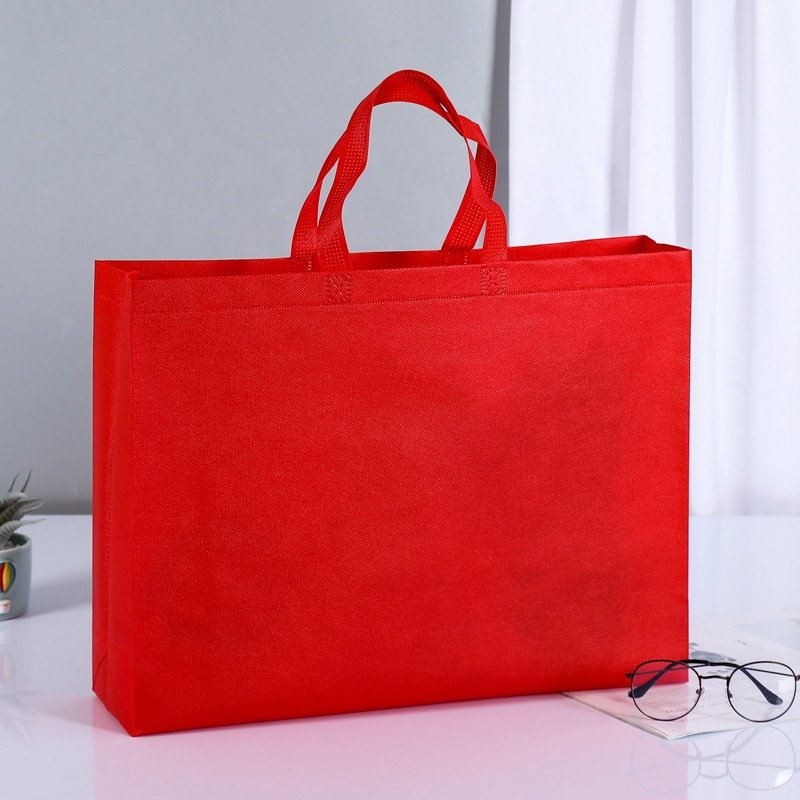 Wholesale custom promotional eco friendly laminated non woven grocery bag reusable pp non woven shopping bag