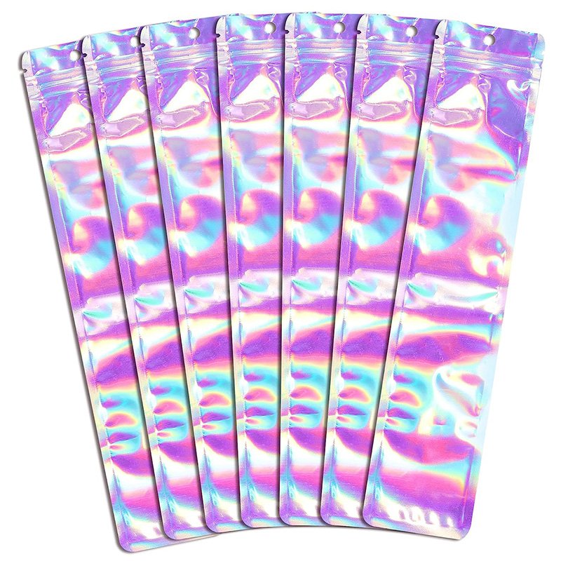 Holographic Flat Bottom Bag Hologram Side Gusset Packaging Bag For Custom