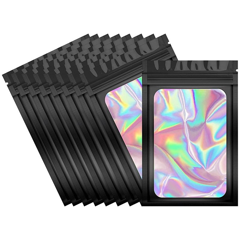 Holographic Flat Bottom Bag Hologram Side Gusset Packaging Bag For Custom