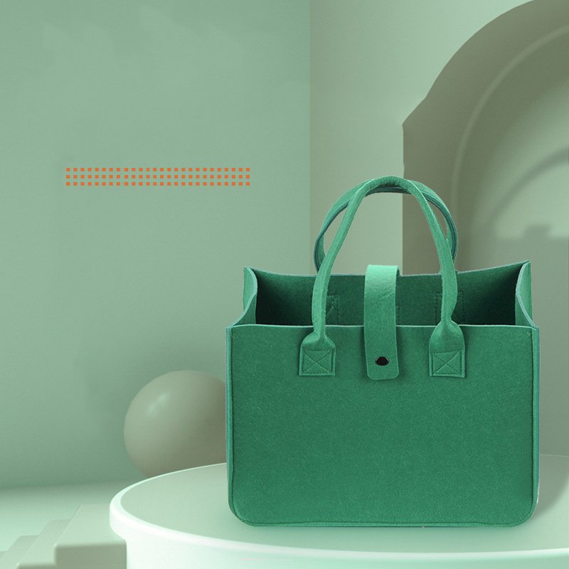 Hot Sell Basket Felt Gift Grocery Tote Shopping Bag Custom Logo Reusable Felt Tote Bag