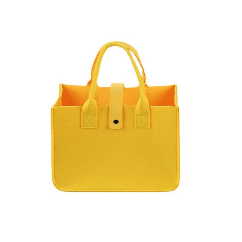Hot Sell Basket Felt Gift Grocery Tote Shopping Bag Custom Logo Reusable Felt Tote Bag