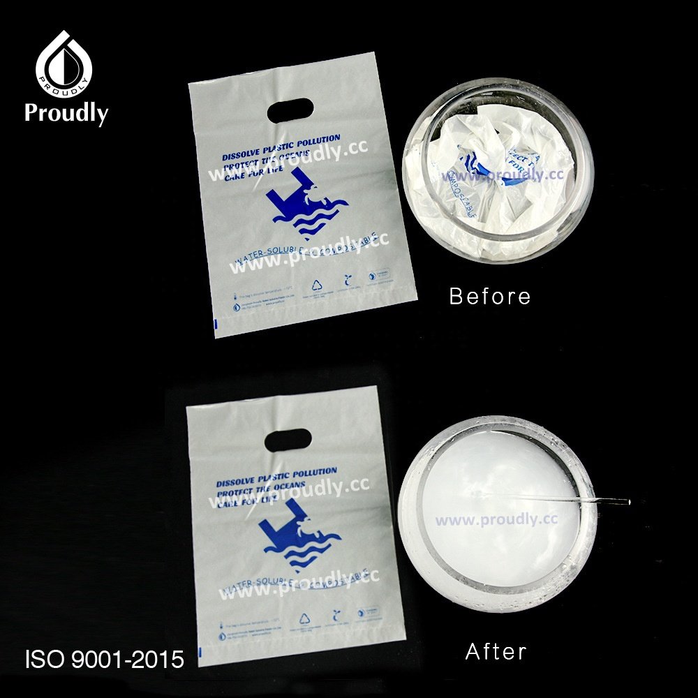 PVA Water Soluble Custom 100% Compostable Biodegradable plastic shopping Bags
