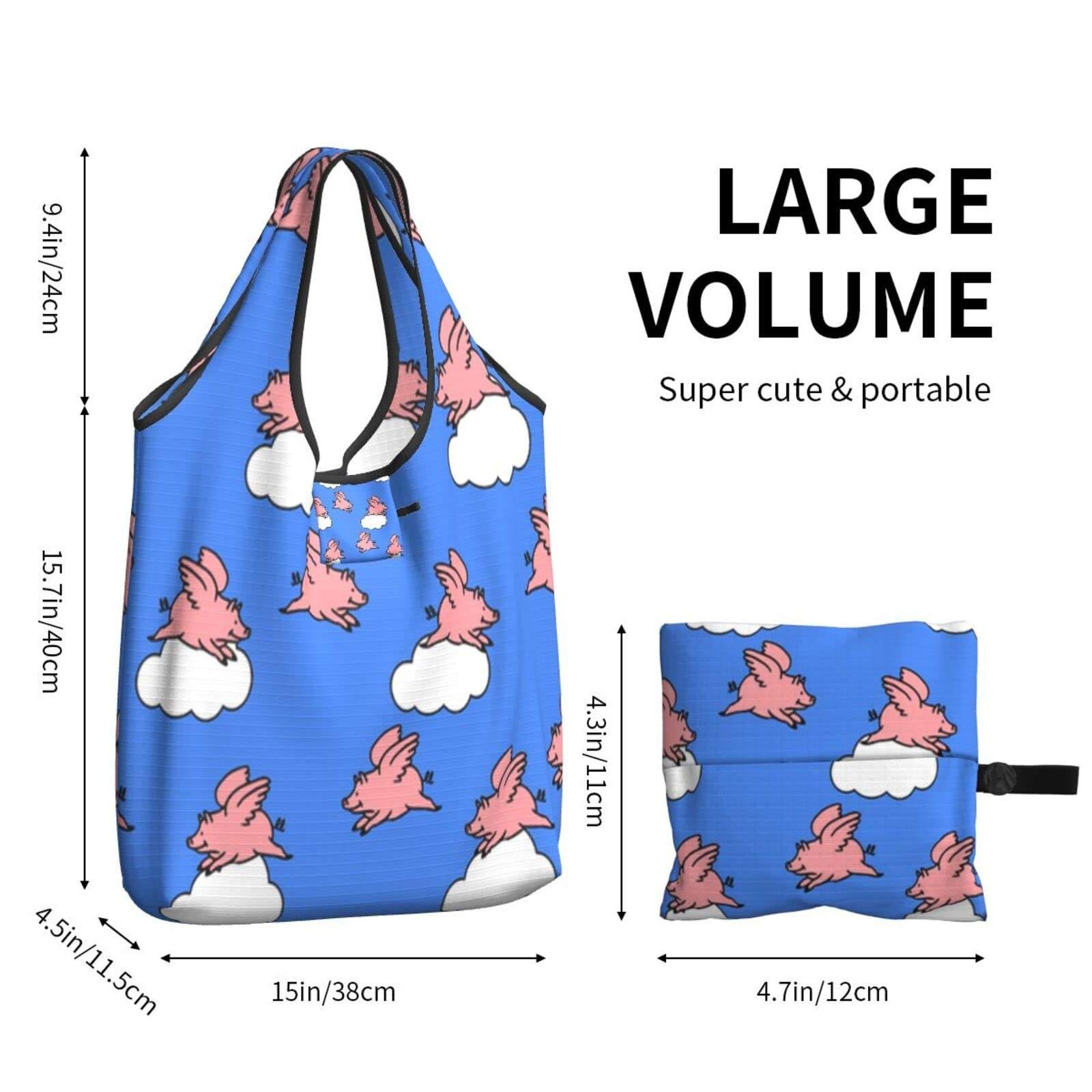 Reusable Grocery Shopping Bags Foldable Shopping Bags Grocery Tote with Attached Pouch Machine Washable Eco Friendly