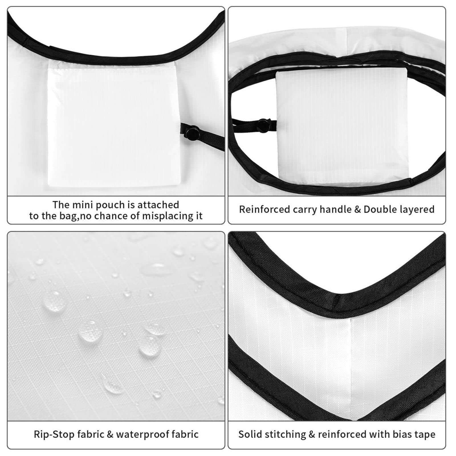 Reusable Grocery Shopping Bags Foldable Shopping Bags Grocery Tote with Attached Pouch Machine Washable Eco Friendly