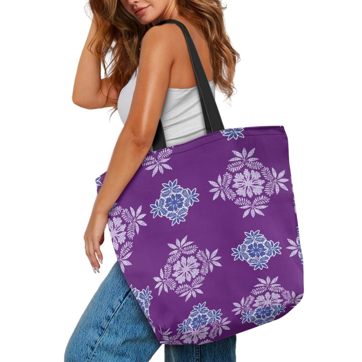 Trending Products Custom Hawaiian Fabrics Pattern Specialty Shopping Bags Print On Demand Waterproof And Portable Tote Bag