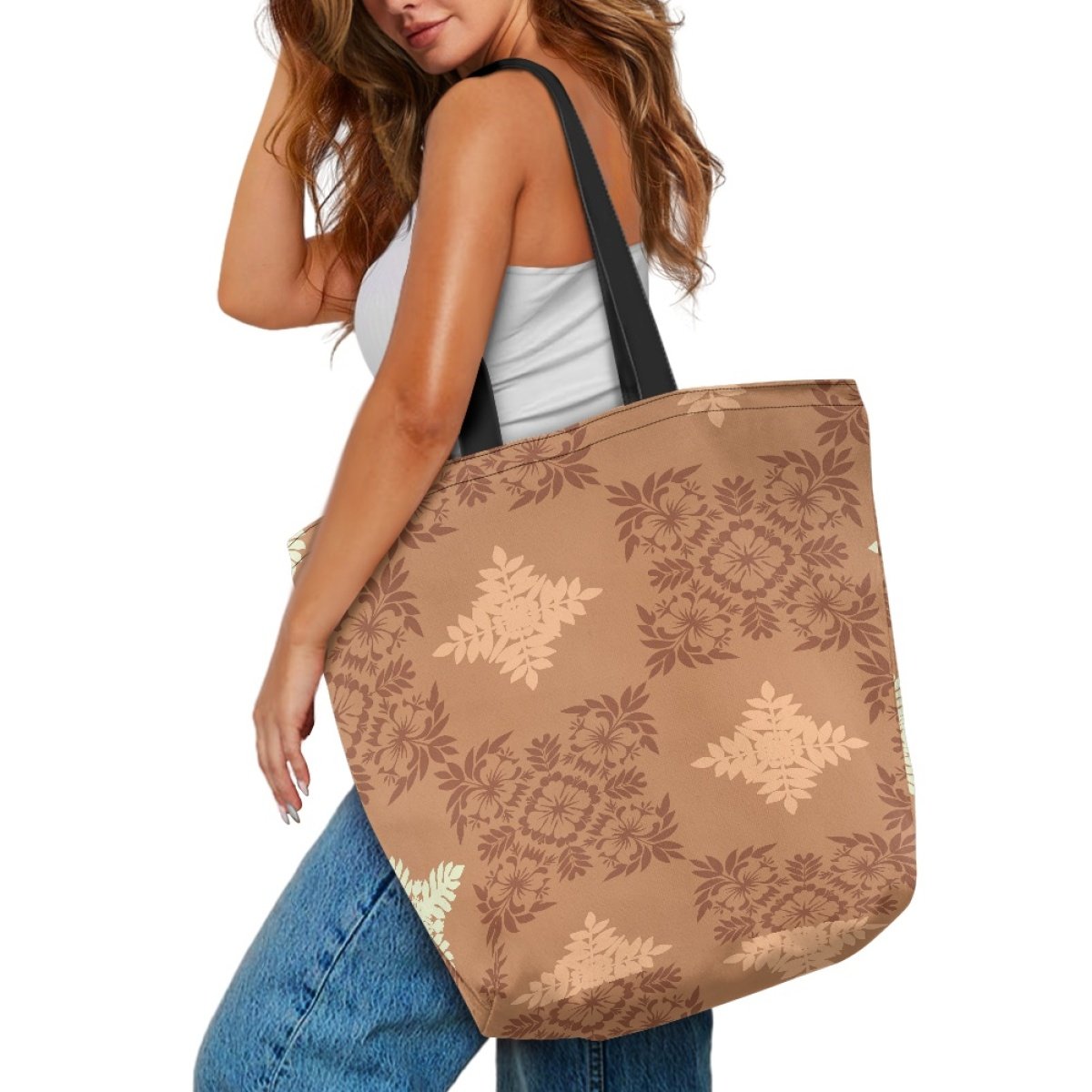 Trending Products Custom Hawaiian Fabrics Pattern Specialty Shopping Bags Print On Demand Waterproof And Portable Tote Bag