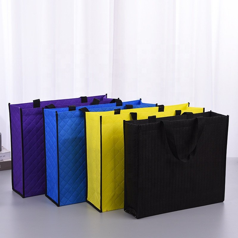 Extra Large & Super Strong, Heavy Duty Shopping Bags - Grocery Tote Bag Non Woven Bag laminating with Reinforced Handles