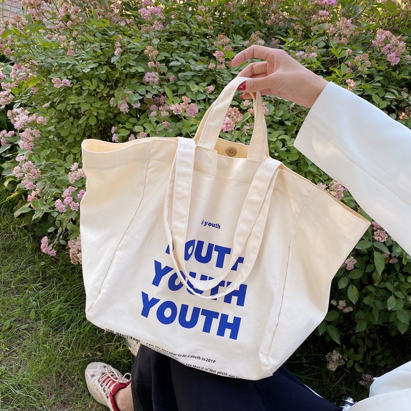 Custom logo Canvas 100% cotton Tote Bag Organic extra large eco friendly supermarket shoulder bag durable shopping Canvas Bag