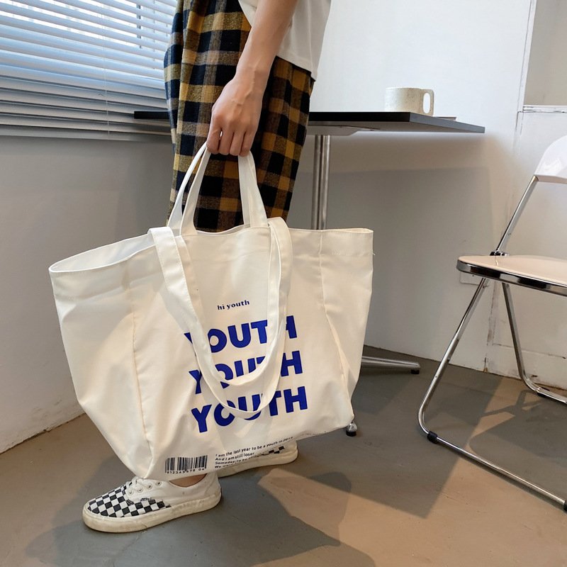 Custom logo Canvas 100% cotton Tote Bag Organic extra large eco friendly supermarket shoulder bag durable shopping Canvas Bag