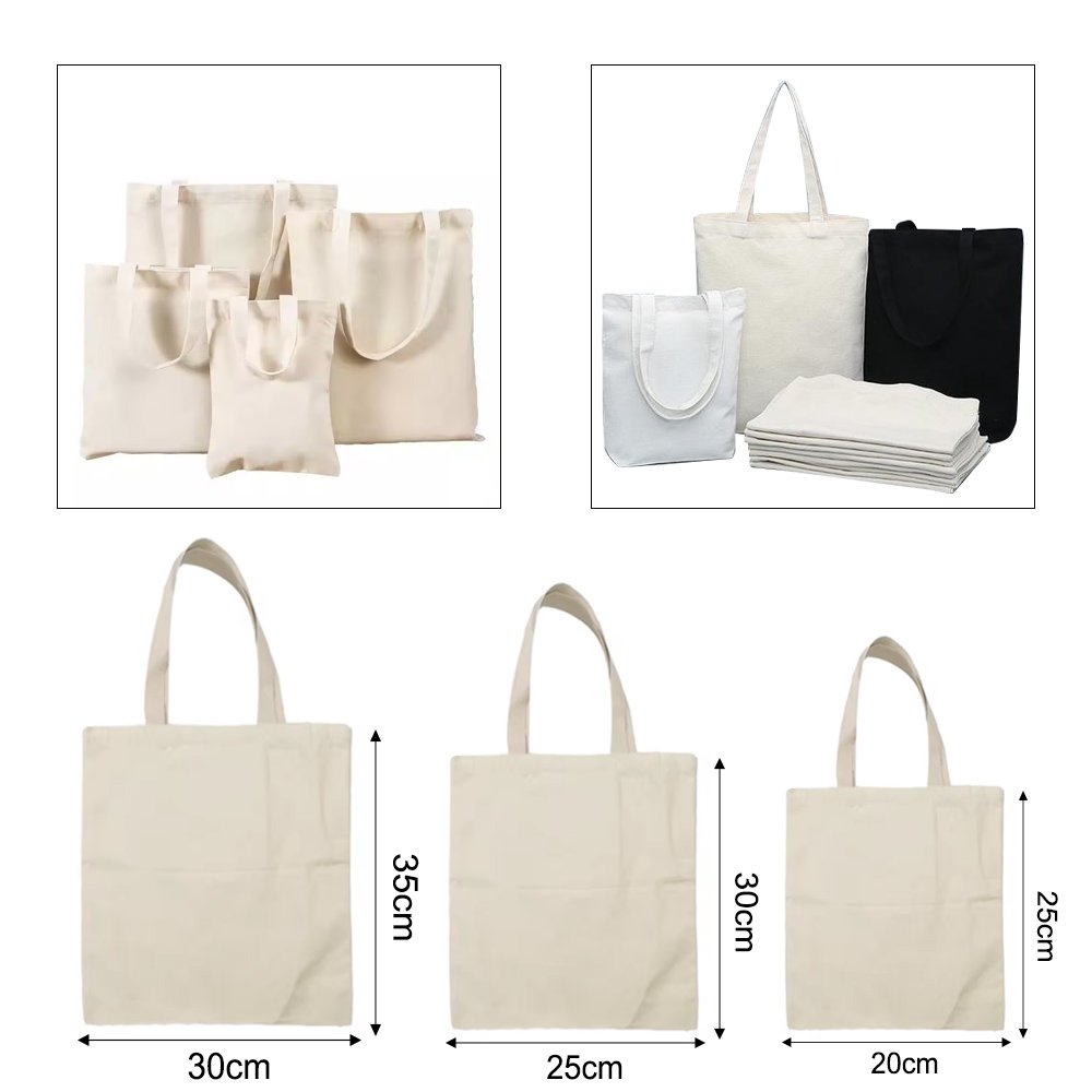 Organic Sublimation Tote Bag Custom Logo Printed Hot Sale Canvas Shopping Bag Wholesale Reusable Nature Blank Cotton Tote Bag