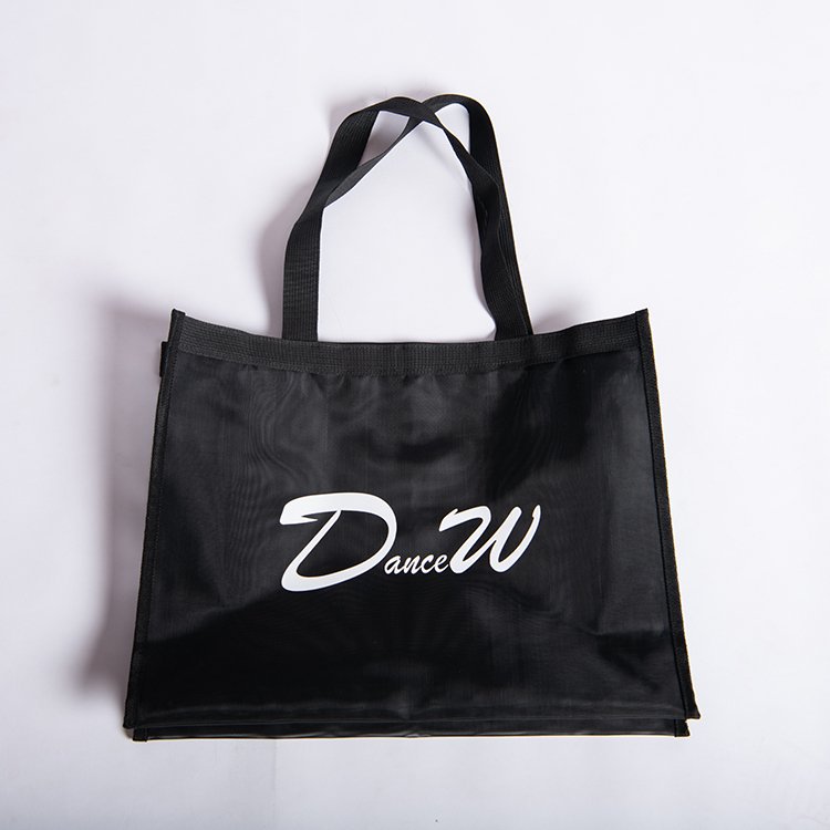 Custom Logo Black Mesh Tote Bag Multi Colors Polyester Shopping Bag for Swimming Use Beach Bag