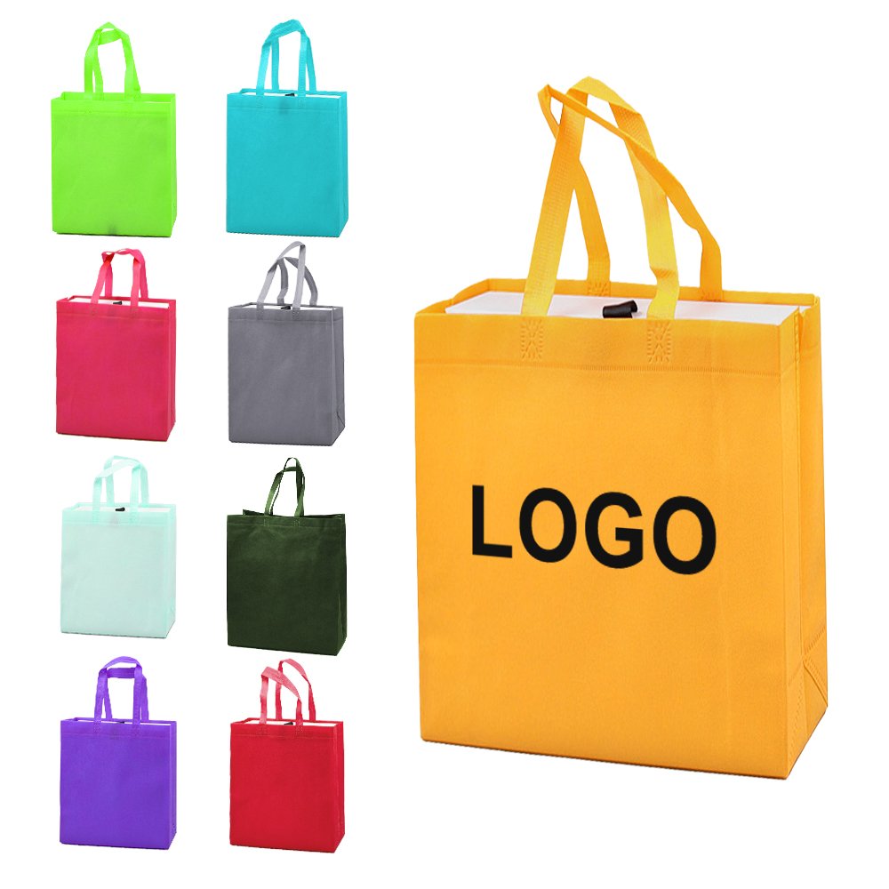 Promotional non woven supermarket grocery bag Eco-friendly reusable packaging shopping tote bags custom printed Logo wholesale