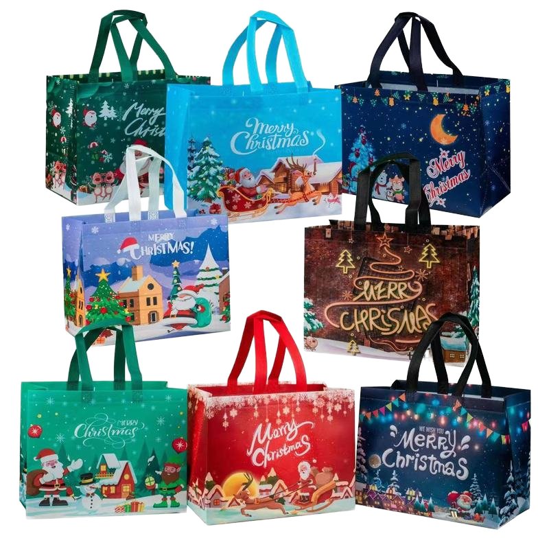 Christmas Gift Bags Manufacturers Wholesale Non-Woven Tote shopping Bag support Custom