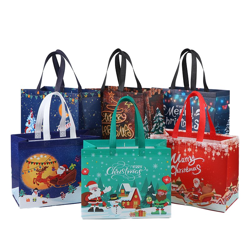 Christmas Gift Bags Manufacturers Wholesale Non-Woven Tote shopping Bag support Custom