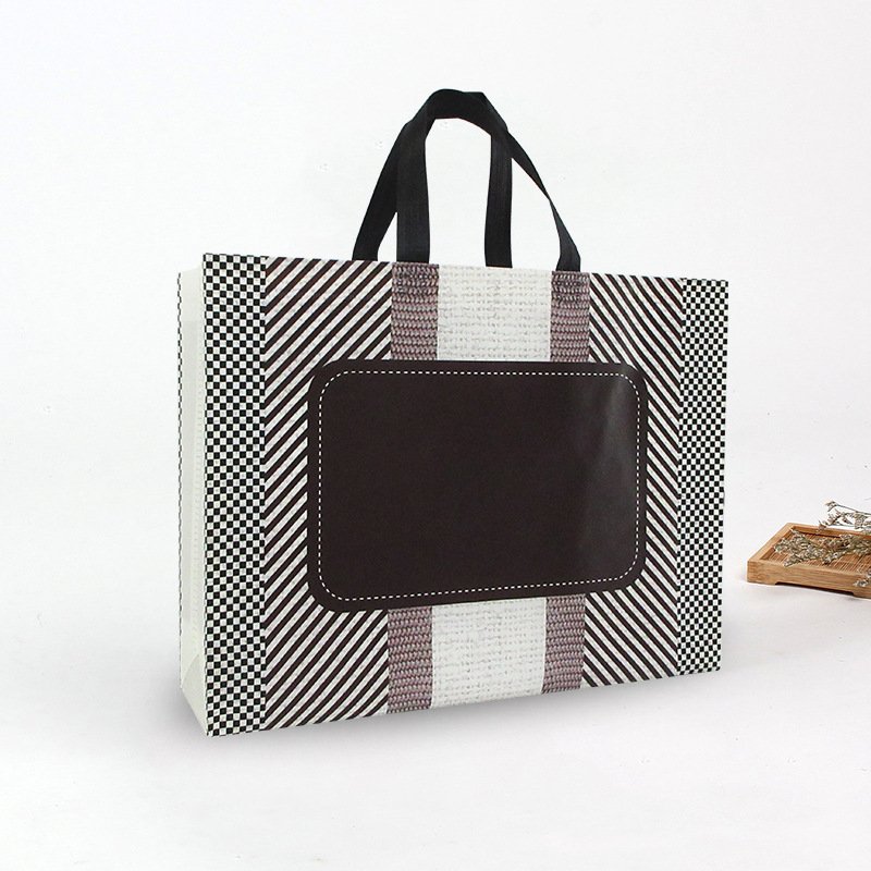 Wholesale low MOQ cheap reusable full print hot press shopping bag laminated non woven tote bags
