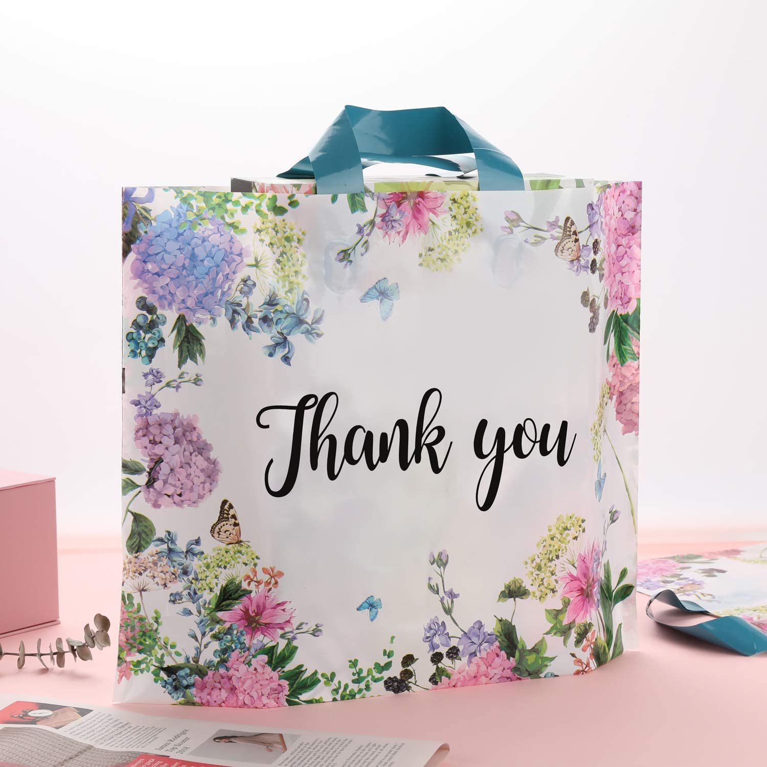 CTCX Custom Printed Logo Thank You LDPE/HDPE Handle Plastic Bag Die Cut Bag Shopping Bag Clothing/Shoes Packaging