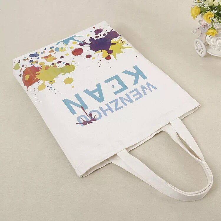 Wholesale Custom printed logo canvas cotton tote shopping bags cotton promotional bag