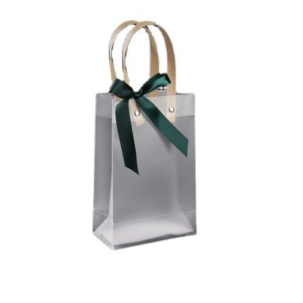 MU Good Quality Small Frosted PP Luxury Gift Bag Clear Plastic Shopping Bag With Handle