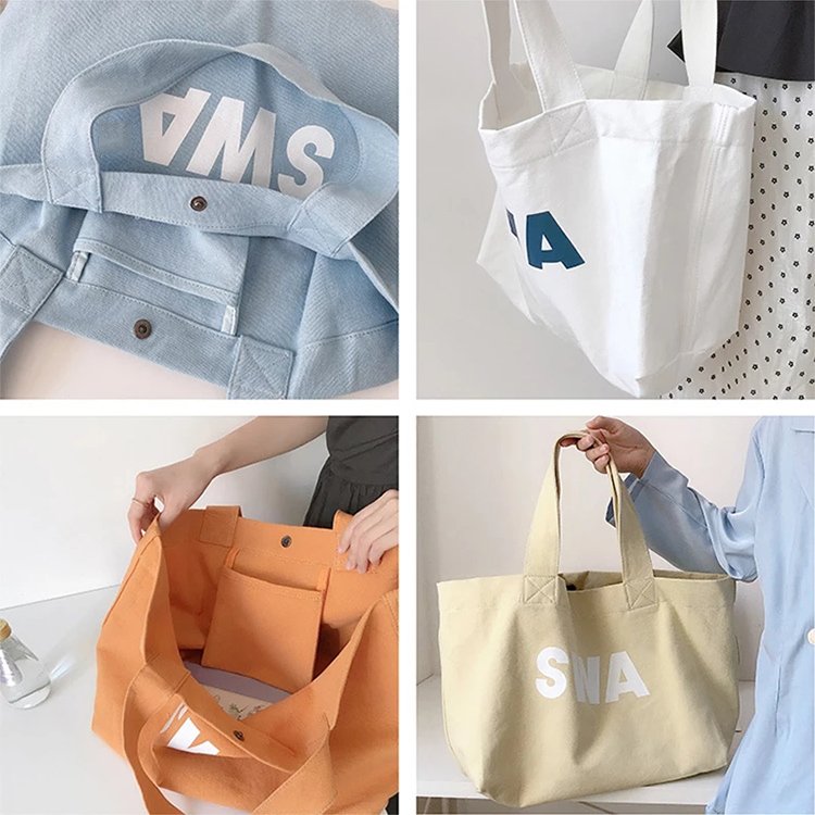 Custom Printed Shopping Canvas Tote Bags Accept Customized Logo Customized Color Grocery Organic Cotton Bag