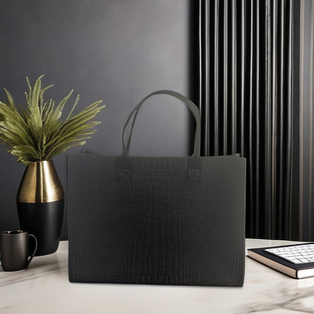 2024 New Arrival Women's Fashionable Square Shoulder Bag Big Capacity Tote Shopping Bag Felt Material with Cotton Lining