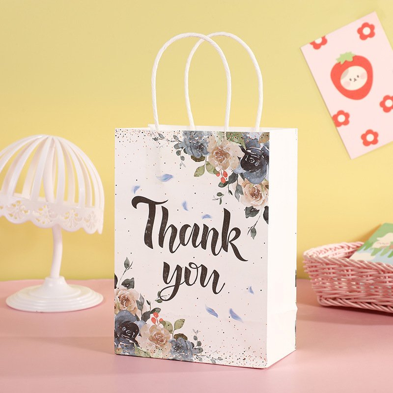 Floral Design Thank You Gift Bags for Wedding small paper gift bags Party Packaging paper gift bags