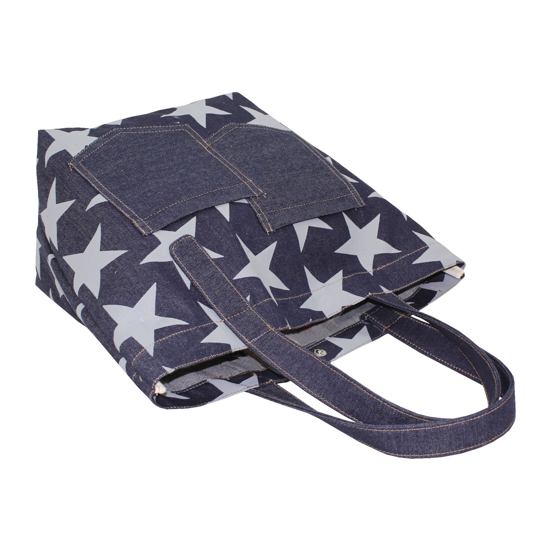 2024 New Design Jeans Tote Bag Custom Logo Printed Denim Shopping Bag Promotional Ladies Hand Tote