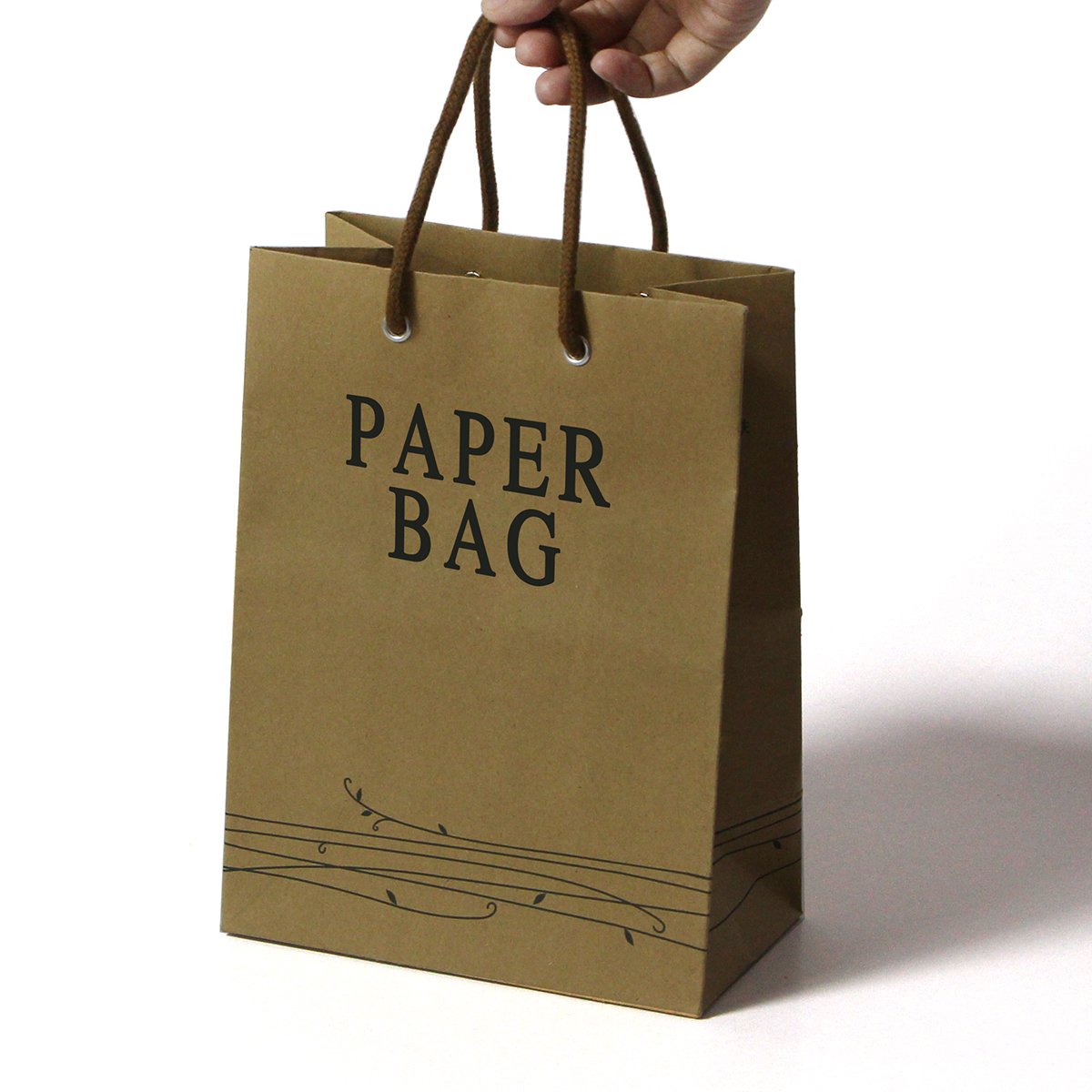 custom large clothes packaging kraft bag wholesale design CMYK logo paper bag OEM cheap shopping bag with handle
