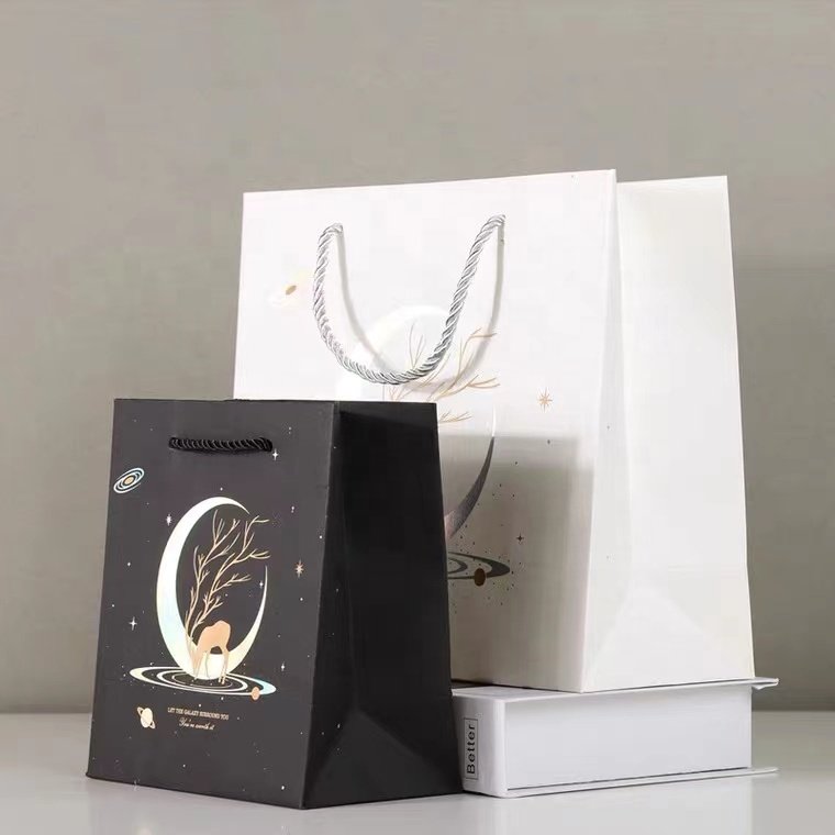 Custom Products Boutique Carrier Bags Bolsas Packaging Bag Foldable Reusable Paperbag Paper Shopping Bag With Logo