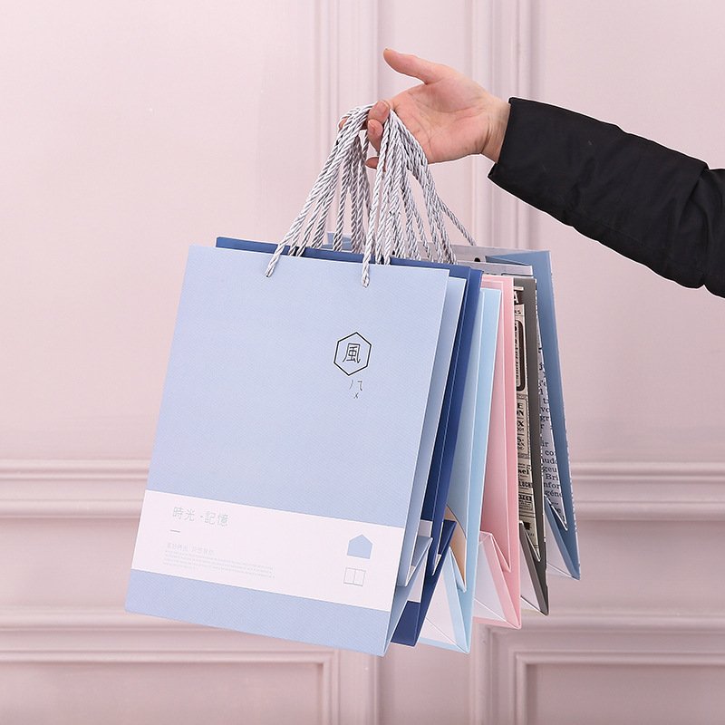 Custom Products Boutique Carrier Bags Bolsas Packaging Bag Foldable Reusable Paperbag Paper Shopping Bag With Logo