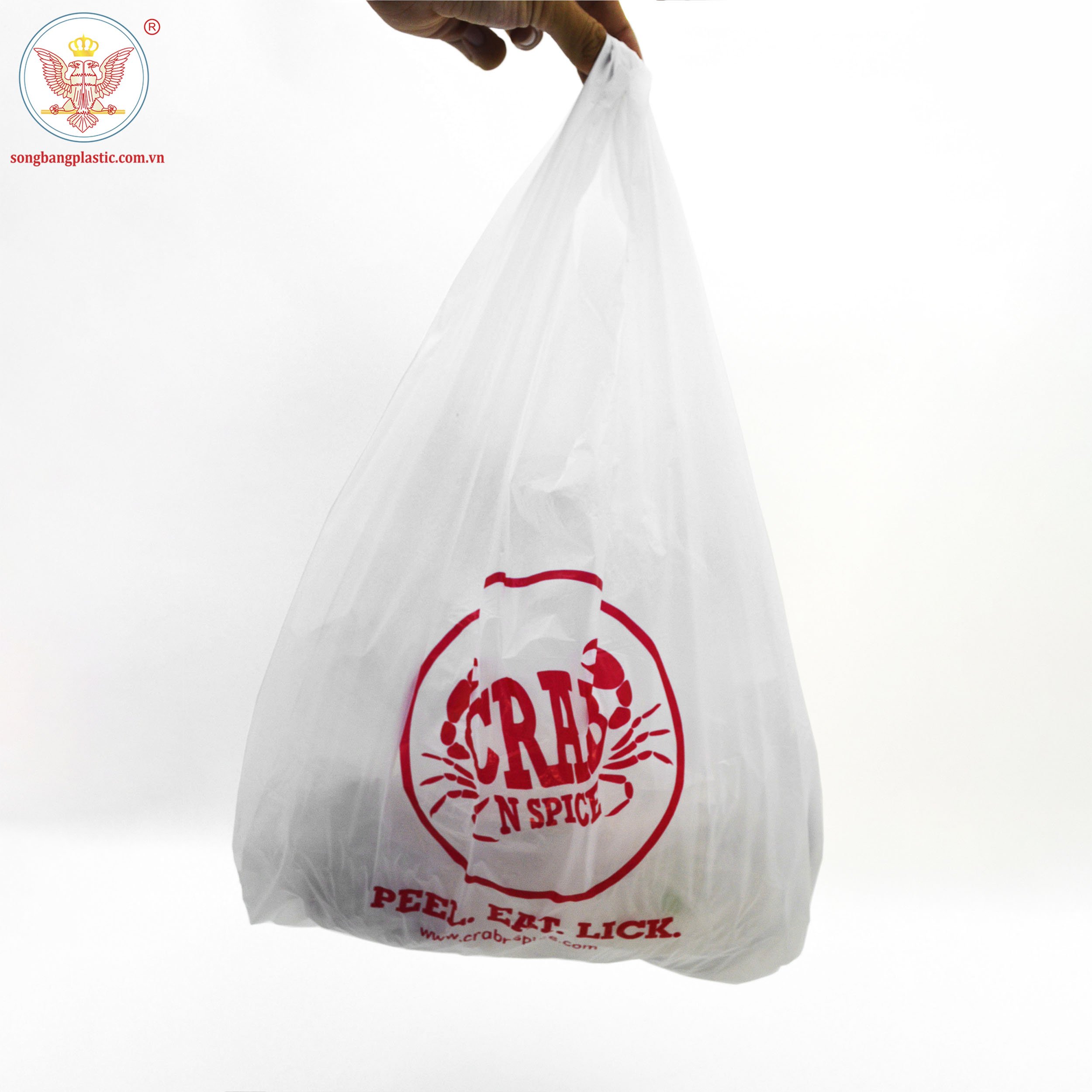 Wholesale Custom Size White Plastic Vest Carrier Shopping Bags with Printed Logo Factory Price Packaging Usage
