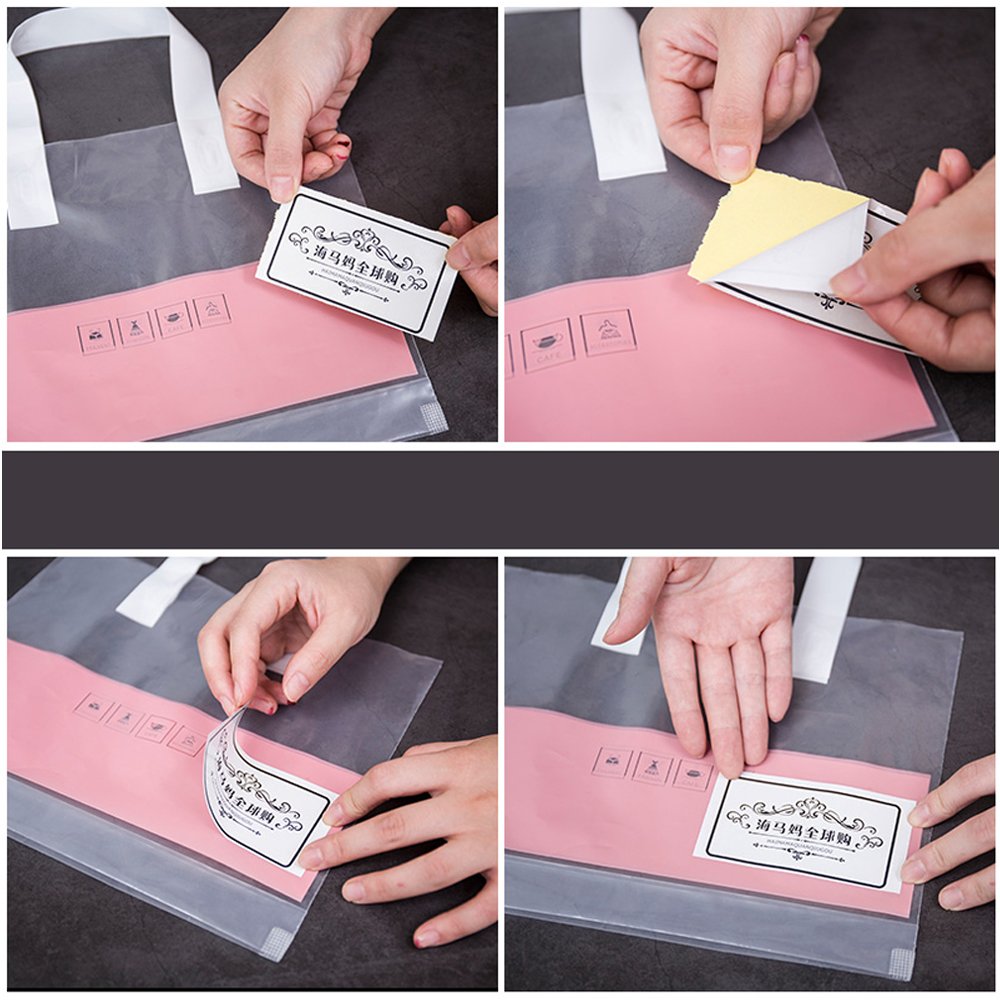 Customizable Reusable Eco-Friendly PE Plastic Tote Bag with Tote Handle Die Cut Packaging for Clothes Shopping Bag Logo Shops