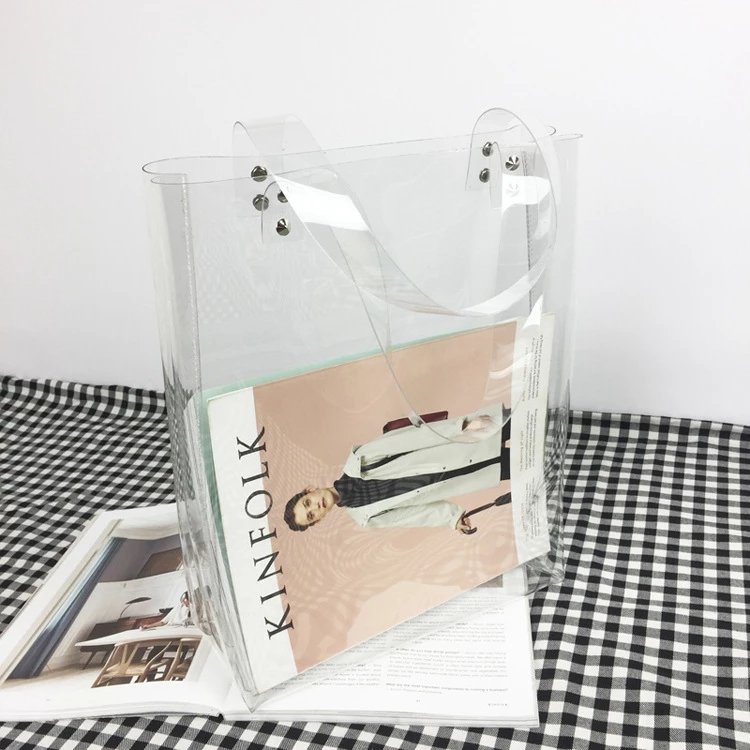 Women Transparent PVC Handbag Funny beach Shoulder bag Female Jelly Tote Fashion Clear Shopping Bag