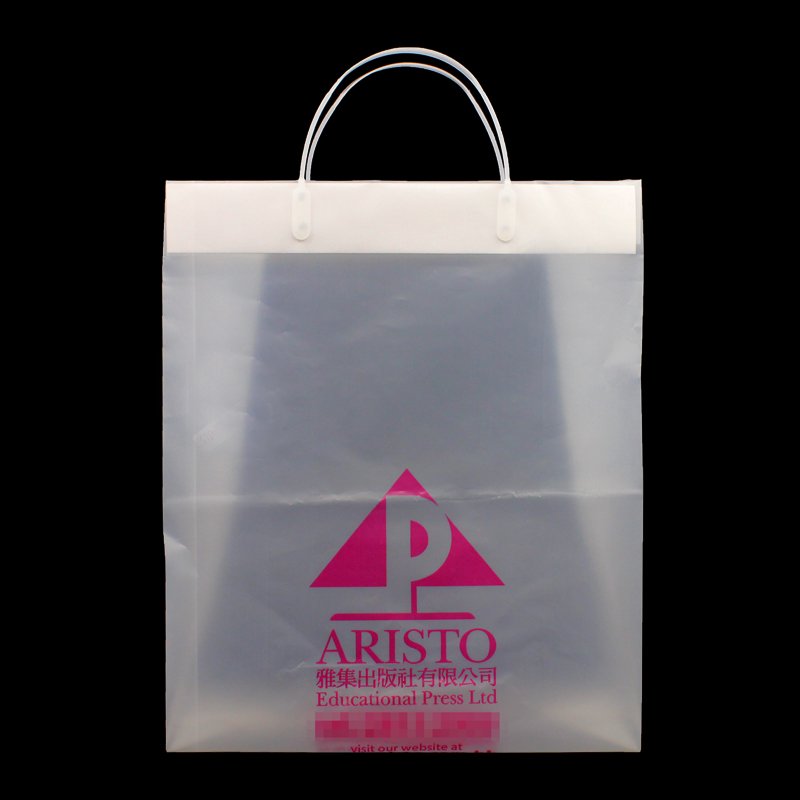 Wholesale Translucent Plastic Retail Bags Handle PE Shopping Bag