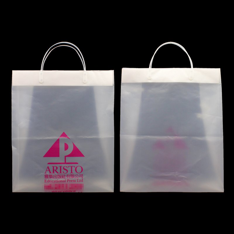 Wholesale Translucent Plastic Retail Bags Handle PE Shopping Bag