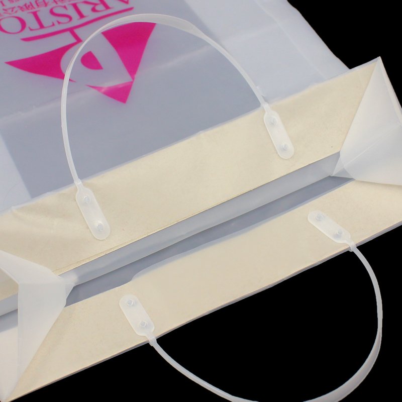 Wholesale Translucent Plastic Retail Bags Handle PE Shopping Bag