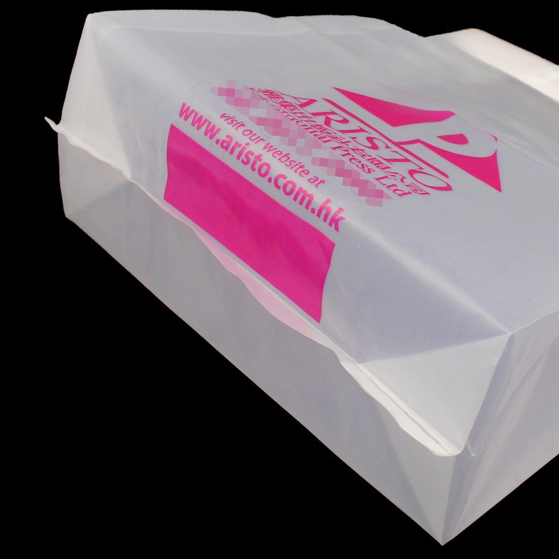 Wholesale Translucent Plastic Retail Bags Handle PE Shopping Bag