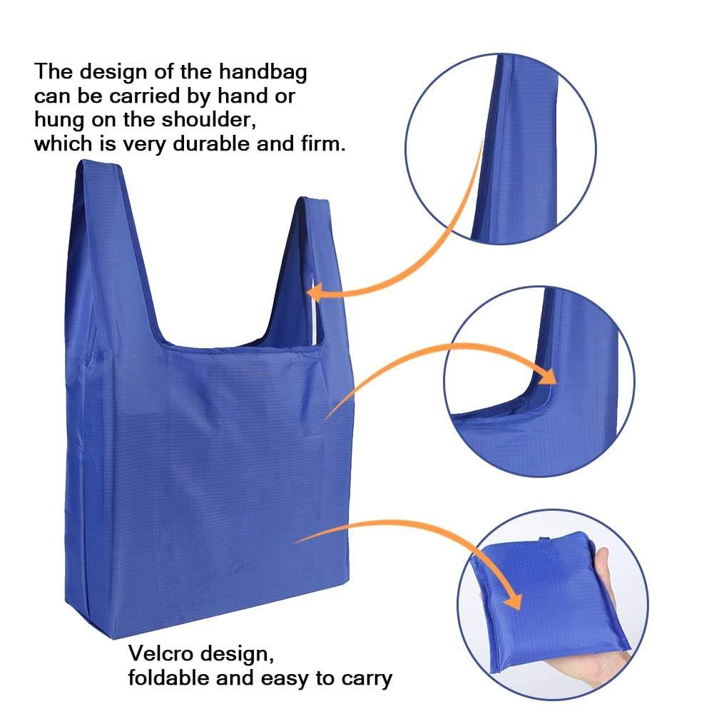 Reusable Grocery Shopping Bags Foldable Shopping Bags Grocery Tote with Attached Pouch Machine Washable Eco Friendly
